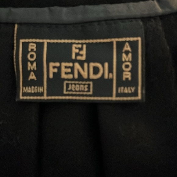 Fendi Jeans black wool pleated long skirt size IT 42 - Picture 12 of 15